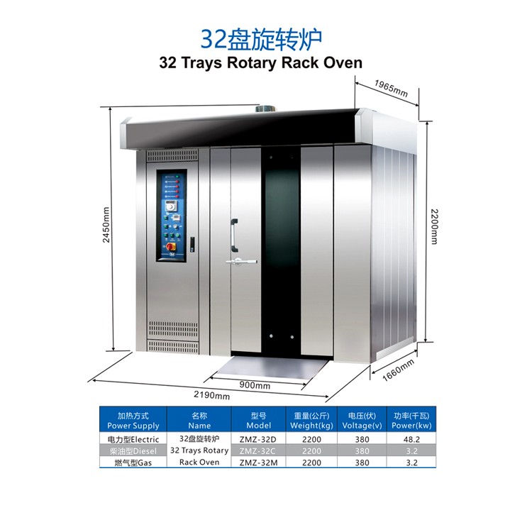 MightyChef 32-Tray Electric Rotary Rack Oven