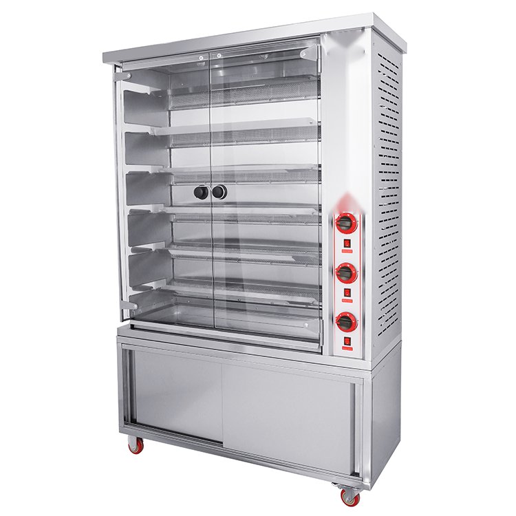 Commercial Gas Chicken Rotisserie with Cabinet MC-6PQ