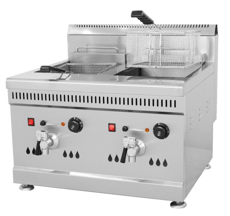 Commercial Gas Countertop Double Tank Fryer MC-72A