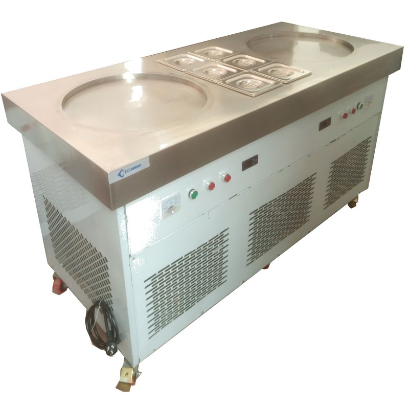Double Round Pan Fried Ice Cream Roll Machine MC-FR08