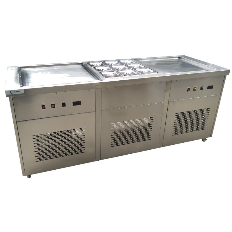 Double Square Pan Fried Ice Cream Roll Machine MC-FR09