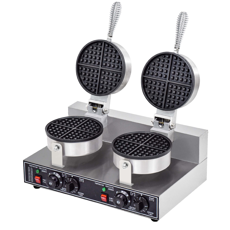 Commercial double waffle maker