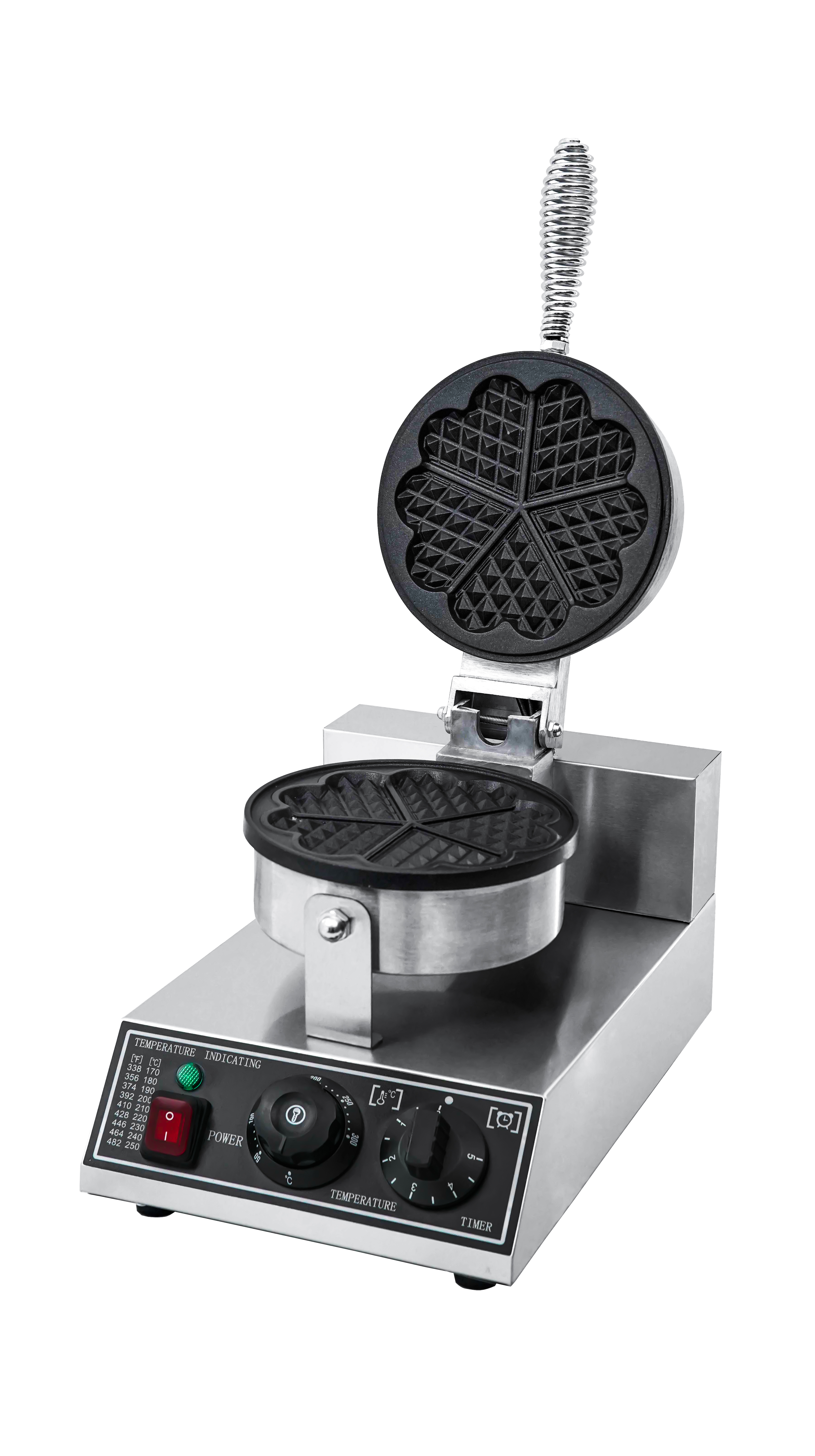 Commercial Single 5‑Heart Compartment Waffle Maker