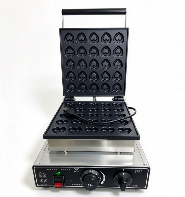25Pcs Heart‑Shaped Closed‑Plate Waffle Maker