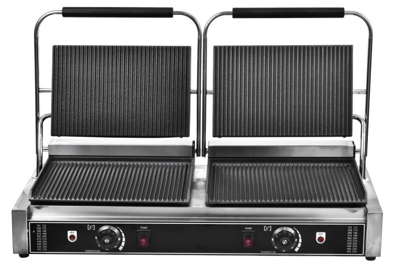 Double Electric Contact Grill, Full Flat Plates