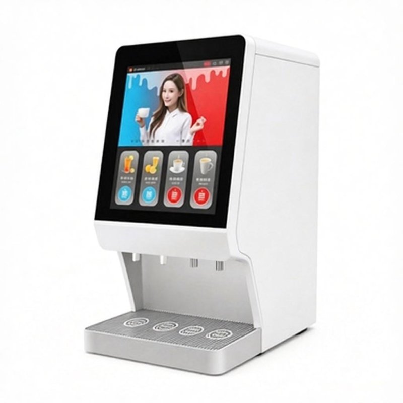 4-Flavor (X+X) Instant & Concentrate All-in-One Beverage Dispenser (Hot & Cold Type) - Premium Touch Screen Version