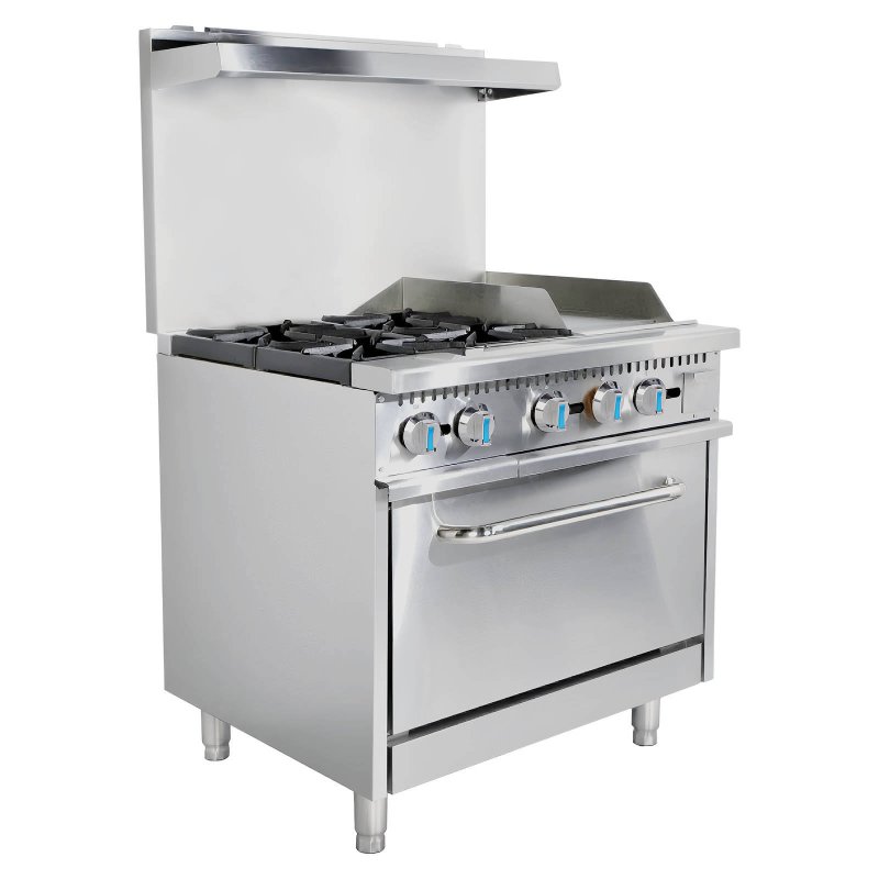 4 Burner Gas Range with 12''Griddle&Oven