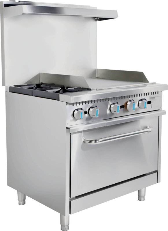6 Burner Gas Range with 24''Griddle&Oven