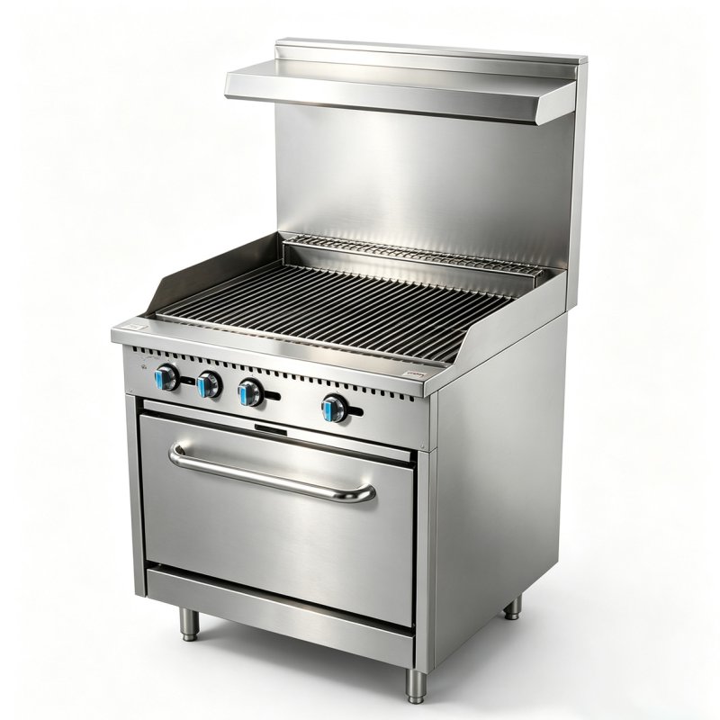 36'' Gas Char‑Broiler Range with Oven