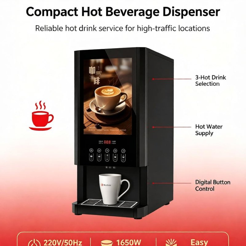 3-Flavor Instant Coffee Dispenser (Hot-Only Type)