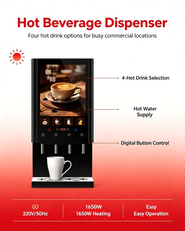 4-Flavor Instant Coffee Dispenser (Hot-Only Type)