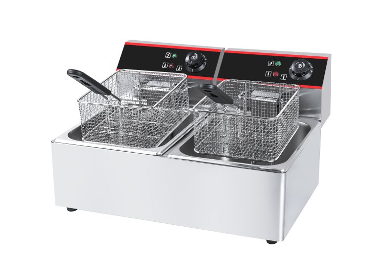 2‑Tank 2‑Basket Electric Deep Fryer