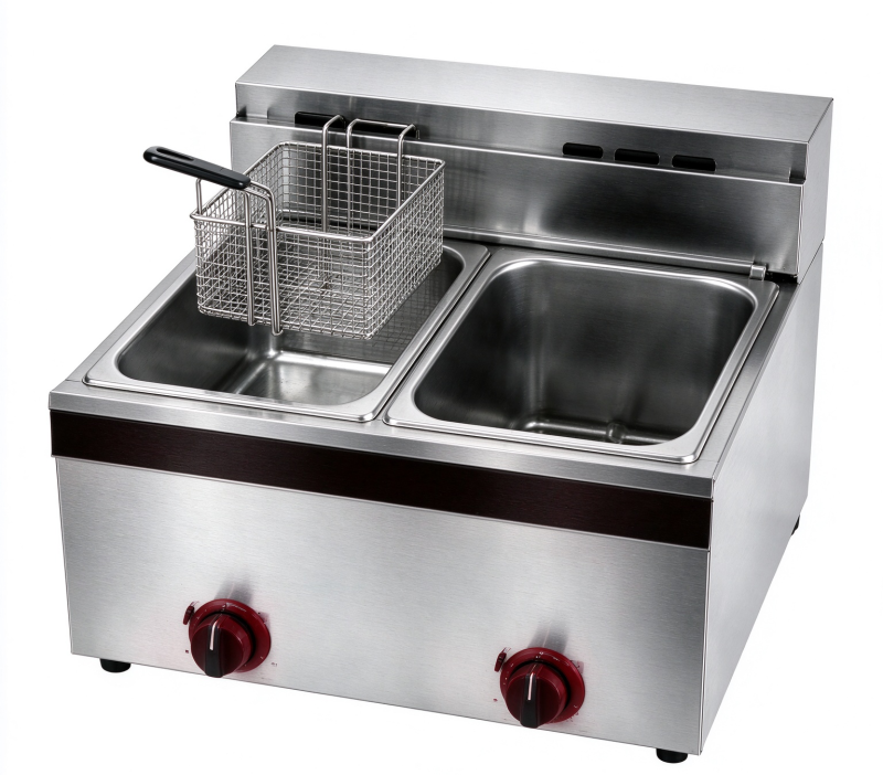 Gas oden cooking with fryer